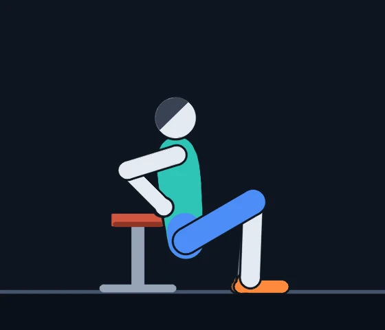 Coach Cole demonstrating the Bench Dip (Knees Bent)