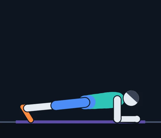 Forearm Plank, frame 2 of 3: Coach Cole demonstrating the movement