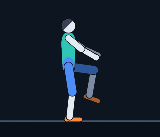 Coach Cole demonstrating the Knee-Up Balance Hold