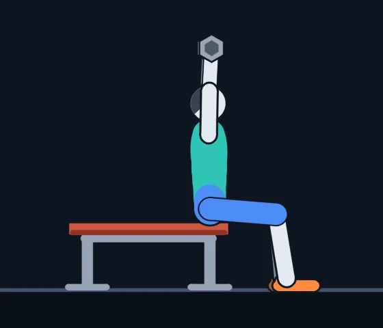 Coach Cole demonstrating the Seated Dumbbell Shoulder Press